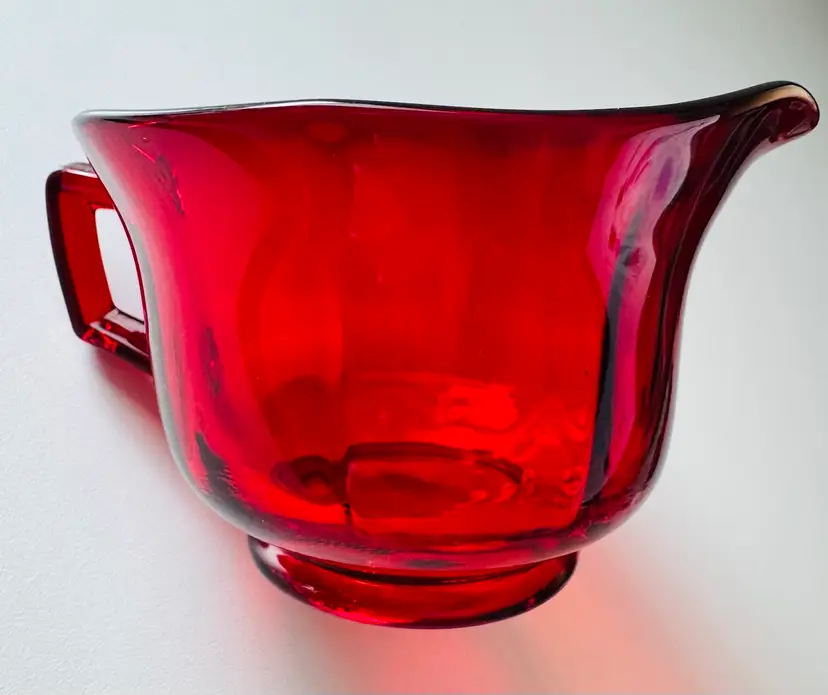 Vintage Red Creamer - Glows Yellow Under UV