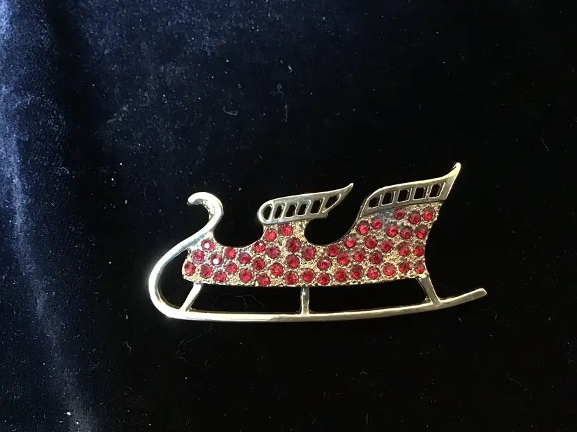 Vintage Monet Sled Christmas Pin