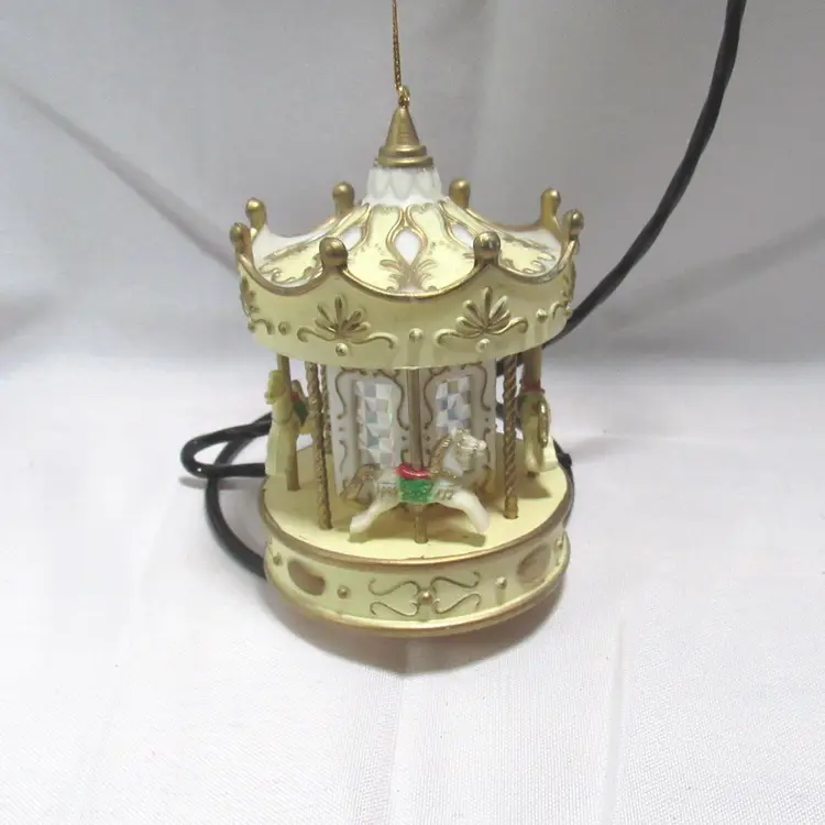 VTG Plastic Carousel Christmas Ornament
