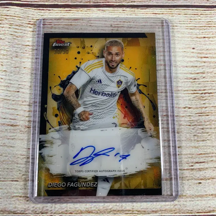 2024 Topps Finest MLS Diego Fagundez Gold /50 Auto Autograph LA Galaxy