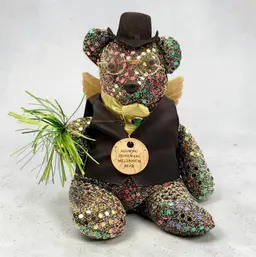 Red Wing Stoneware Y2K Millennium Bear Angel Top Hat Plush Sparkles Minnesota