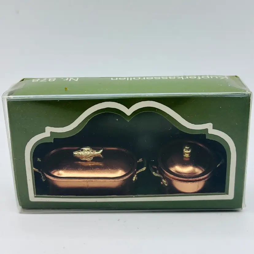 Bodo Hennig Copper Fish Poacher & Stock Pot 878 Germany Dollhouse Miniatures