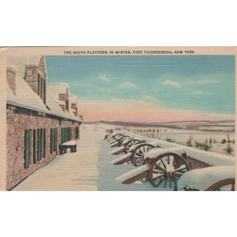 Vintage Postcard Fort Ticonderoga Winter NY Historic Places American Revolution Unposted