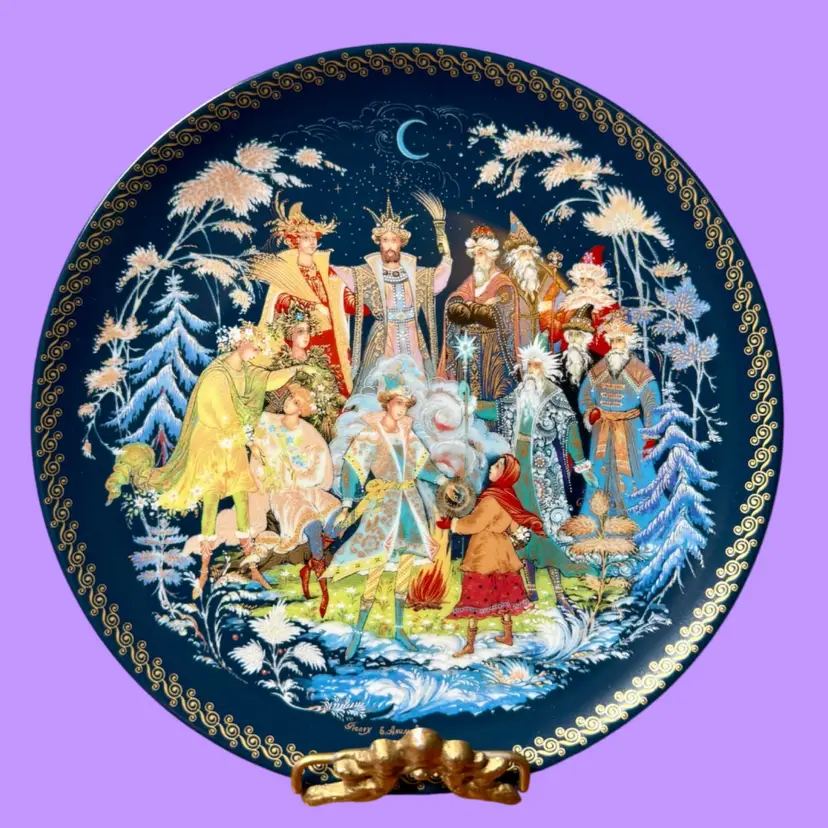 '93 Vintage TIANEX Bradex Russian Porcelain Decorative Plate, THE TWELVE MONTHS
