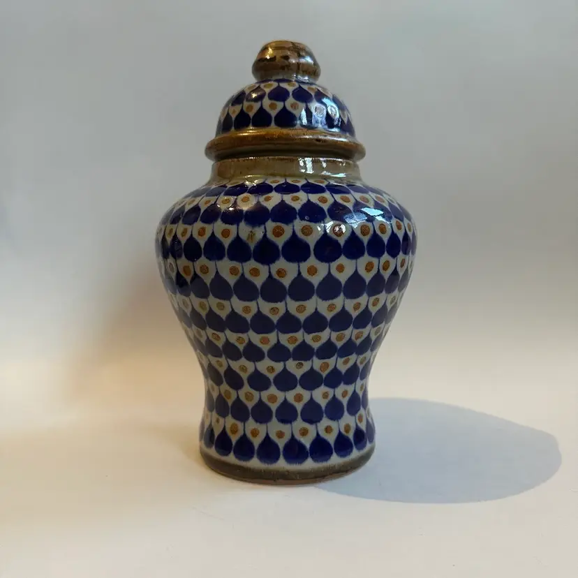 Vintage Tonala Pottery Signed Ginger Jar Urn With Lid