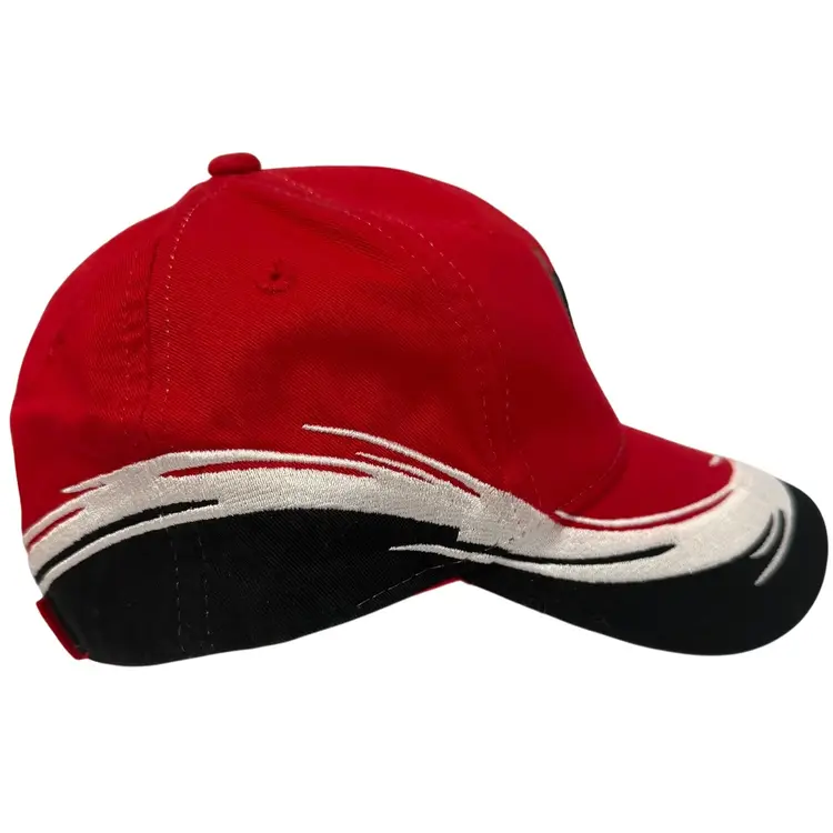 Stewart Horse Haven Ace Horseshoe Red &Black Embroidered Adjustable Hat - NWOT