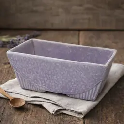 Vintage Lavender Ceramic Planter - Rectangular USA Pottery Planter