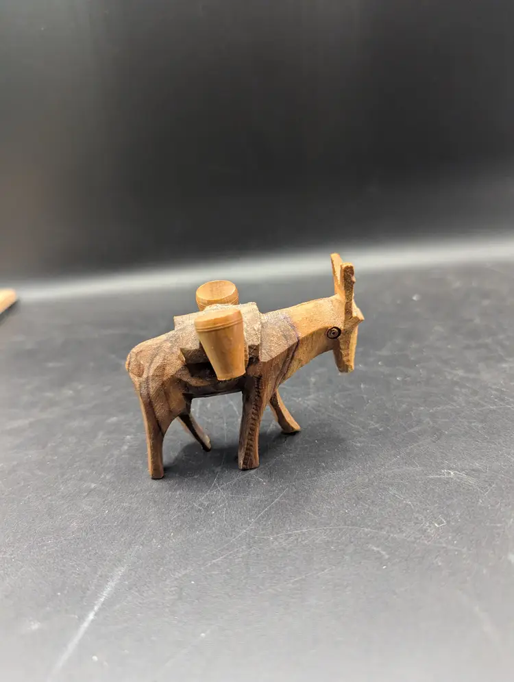 Handcrafted Olive Wood Nativity Donkey