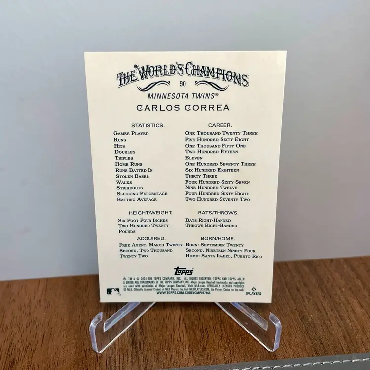 Carlos Correa (Minnesota Twins) 2024 Allen & Ginter Orange /25