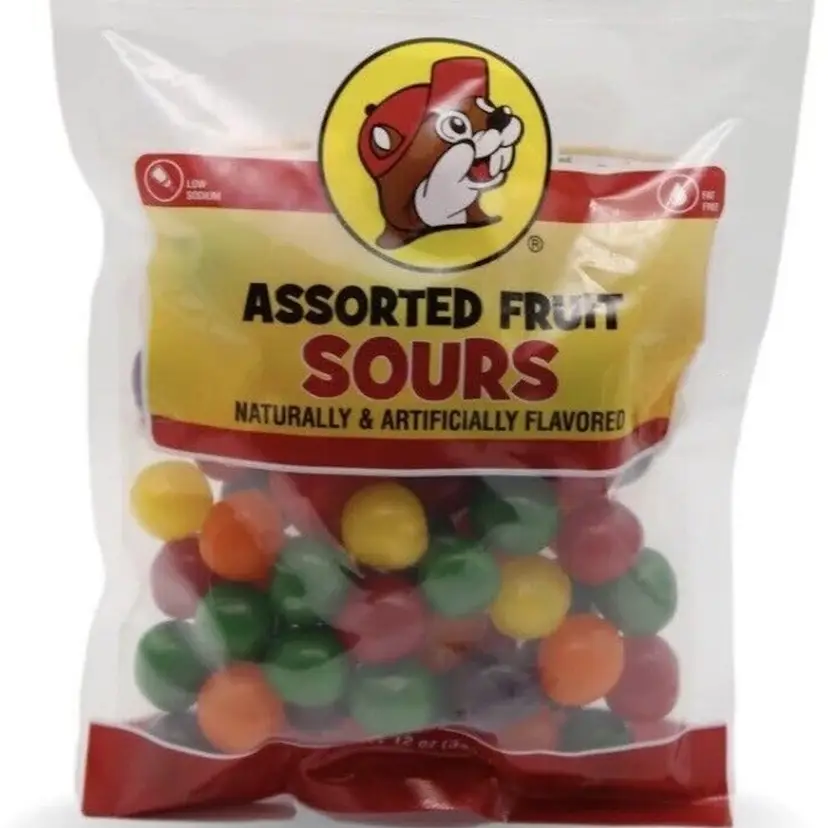 Buc-ee's Fruit Sours - Cool Candy Balls Resealable Bag (Assorted, 12 Ounce)
