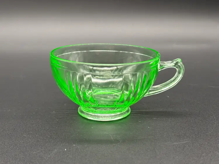 Vintage Federal Glass Depression Glass Teacup | Uranium Glass Tea Cup