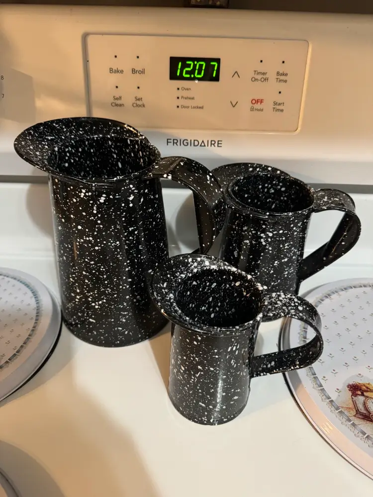 Vintage 1930's WWII Era - US Navy Graniteware Pitcher Set