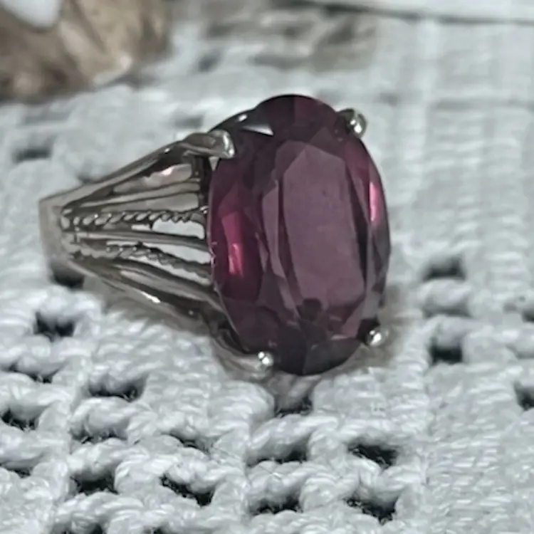 Sz 7 Vintage Amethyst 925 Ring