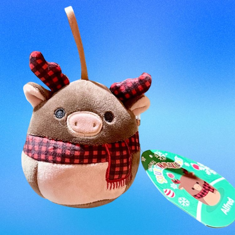 Alfred the Moose Squishmallow Plush Christmas Ornament NWT (KK)