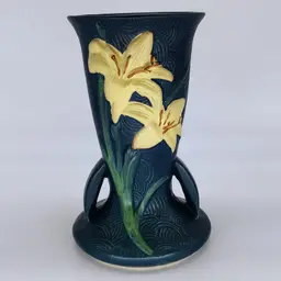Vtg Roseville Pottery "Zephyr Lily Blue" Vase