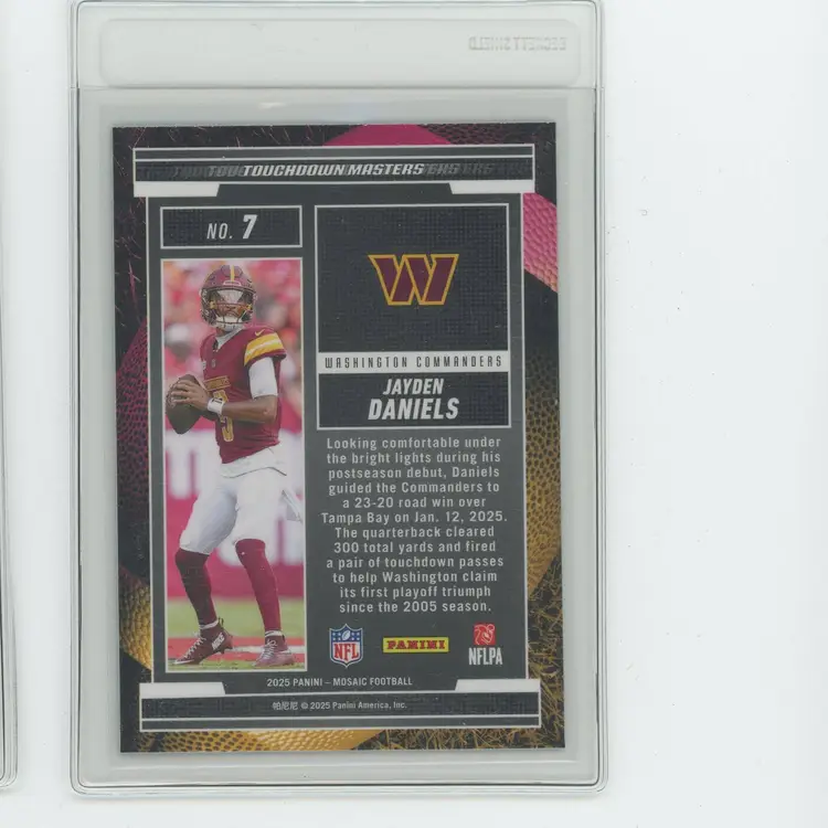 Football 2025 Mosaic #7 Touchdown Masters Silver Prizm Jayden Daniels Washington Commanders