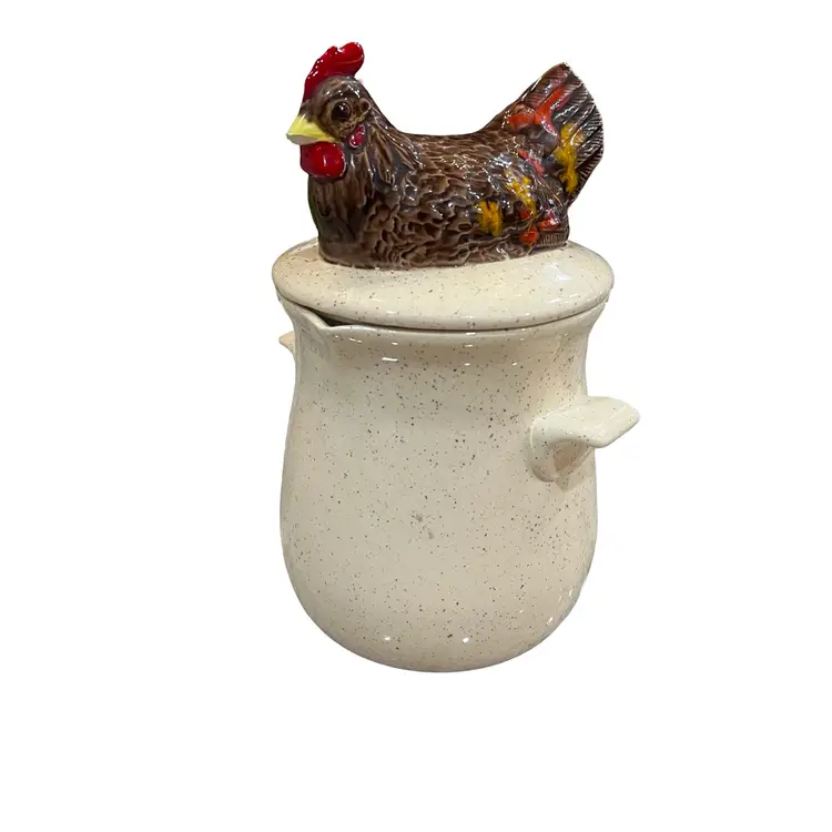 Vintage Hen Farmhouse, Tea Steamer Ceramic Decor Primitive