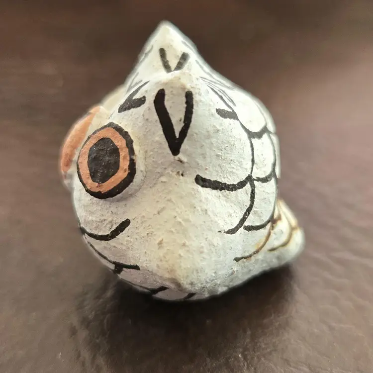 Acoma Pueblo OwlDolores Lewis Pottery New Mexico Signed Handmade 1¼" Tall