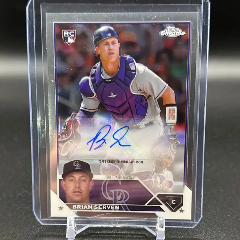 Brian Serven 2023 Topps Chrome Update RC Auto Colorado Rockies