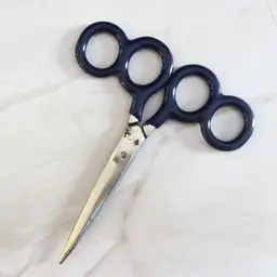 Vintage Steel Blade Scissors 4 Finger Grip Sharp Points Crafting Easier Use