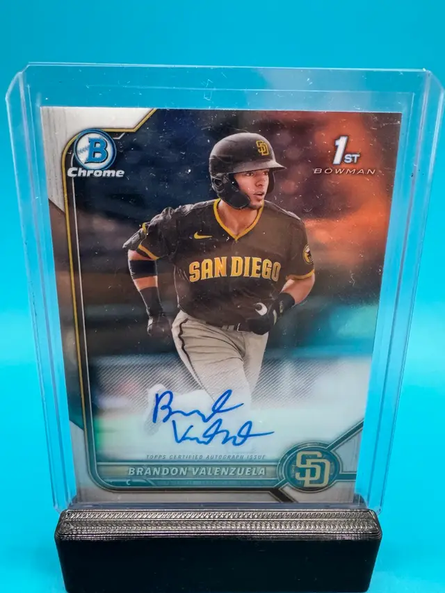 Brandon Valenzuela 1st Bowman Chrome Auto San Diego Padres