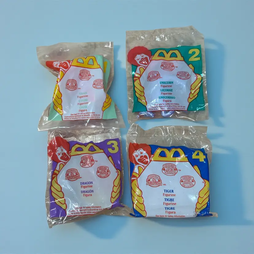 1995 McDonald's Littlest Pet Shop Happy Meal Toys- NEW- Set of 4