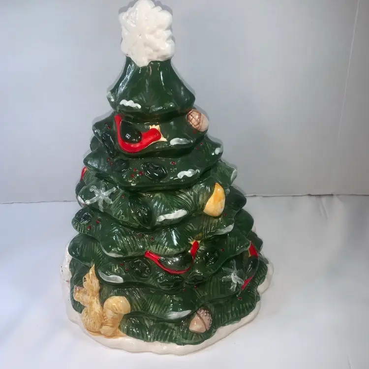 Vntg AMC 80’s Christmas Tree Cookie Candy Jar