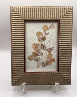 #42 Framed Picture Of Dried Flowers  8 & 3/4” Tall And 7” Wide Professionally Framed