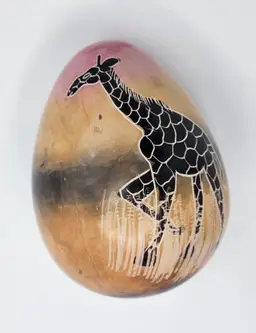 Soapstone Egg - Giraffe