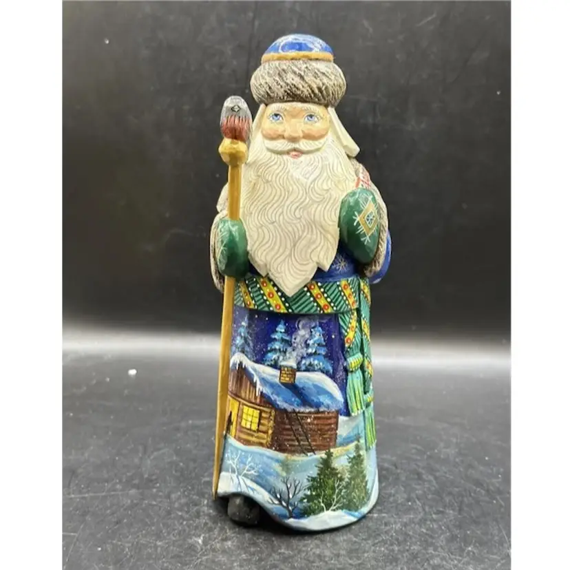 8" Hand Carved Russian Santa