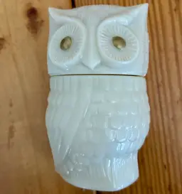 Avon Milk Glass Owl Perfume Bottle 3.25”