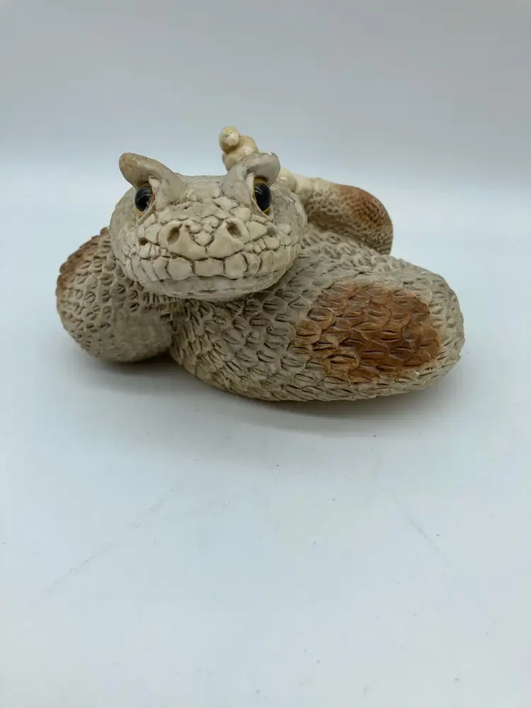 Vintage Stone Critters Rattlesnake Figurine Sidewinder Rattlesnake Figurine Vintage Snake Figurine Southwestern Desert Snake 1990's