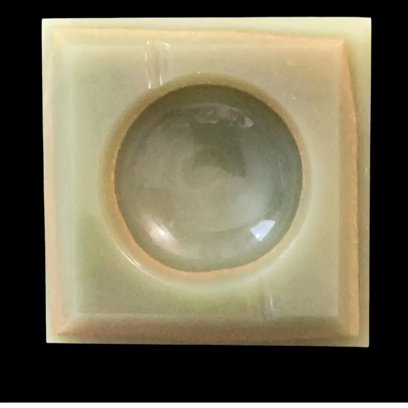 Vintage Green Onyx Ashtray/Trinket Dish Made In Pakistan