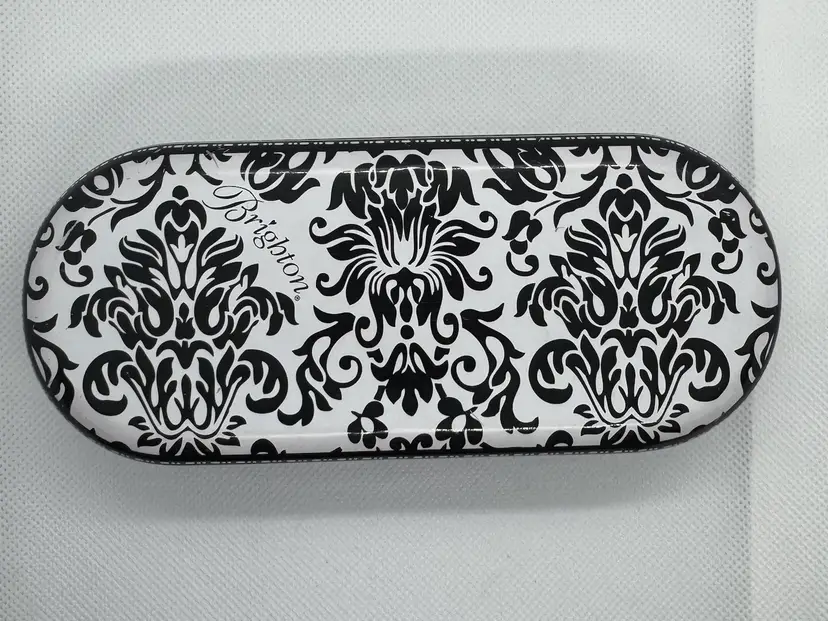 Brighton Black & White Metal Sunglasses Case