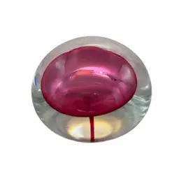 John Phillips 1985 Art Glass Mouthblown Signed Paperweight - 2.5”