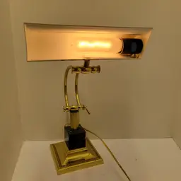 Vintage Brass Adjustable Desk Lamp – Bankers Style Art Deco