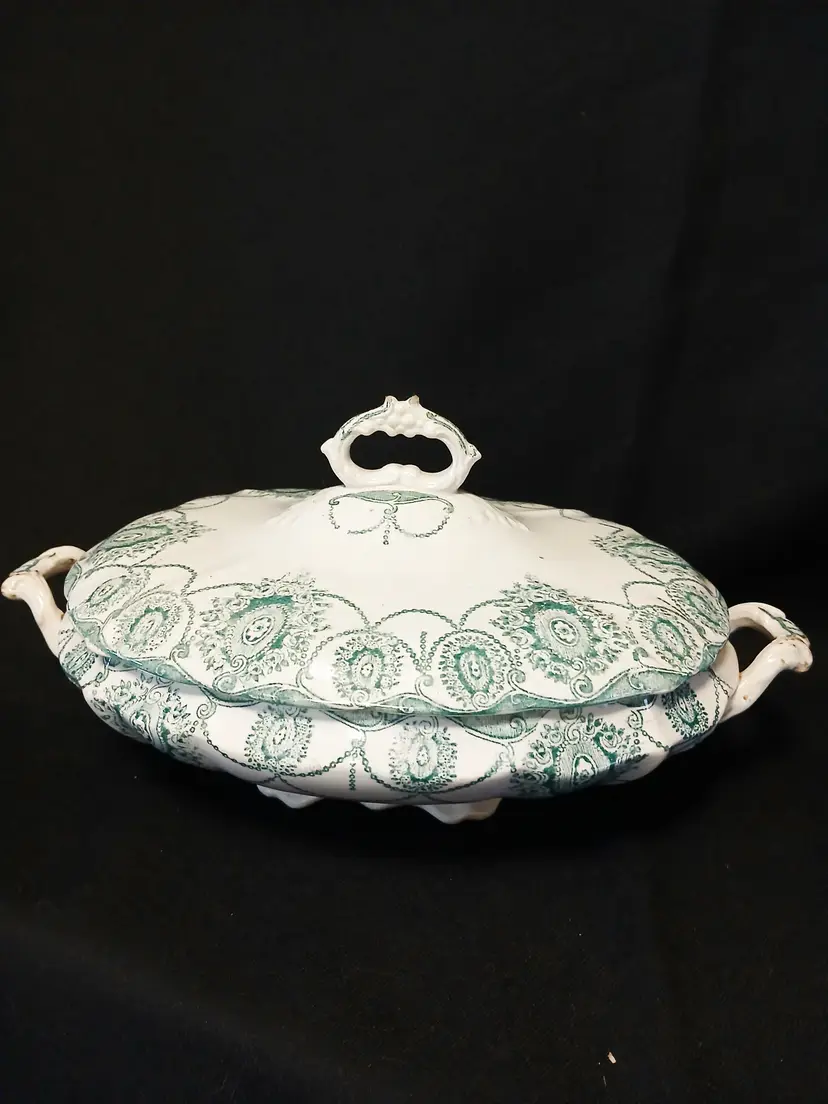 Antique Floral Ceramic Tureen