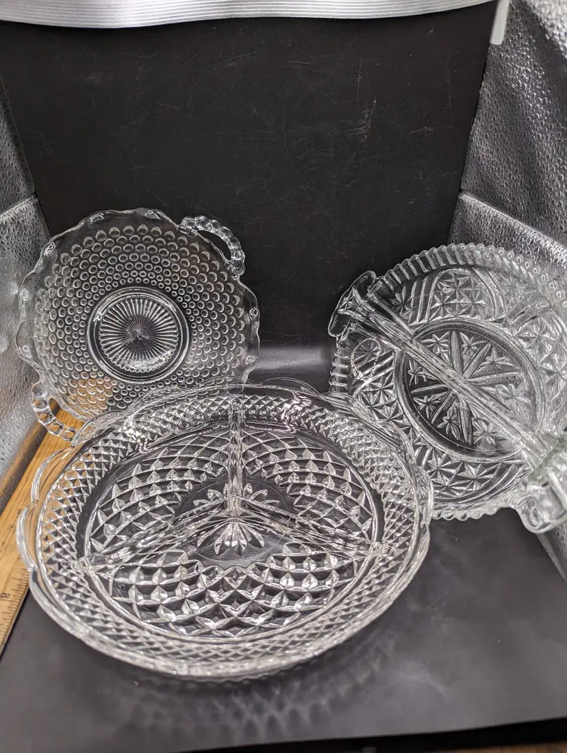 Vintage Lot of 3 Anchor Hocking Glass Serving Dishes