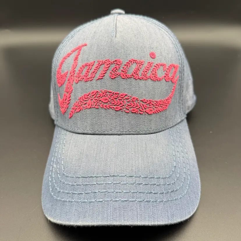 Jamaica Hat Cap Blue Pink Surf Classic Strap Back Adjustable Travel Destination