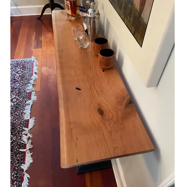 Live Edge Cherry Hall Table Or A Dry Bar To Display Your Favorite Spirits. Made To Order