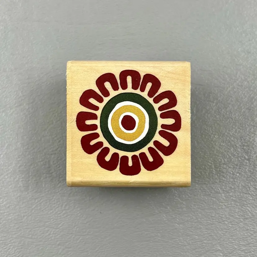 Rubber Stampede A2224C 1.75”x1.75” Aztec Circle Wood Mounted Rubber Stamp