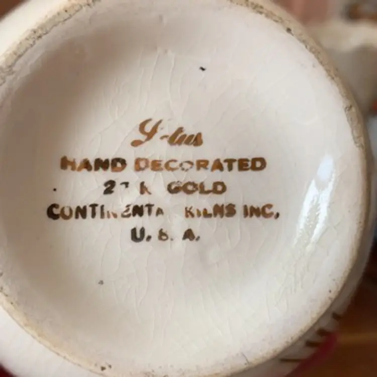 Vintage Ivory W 24k Gold Vase