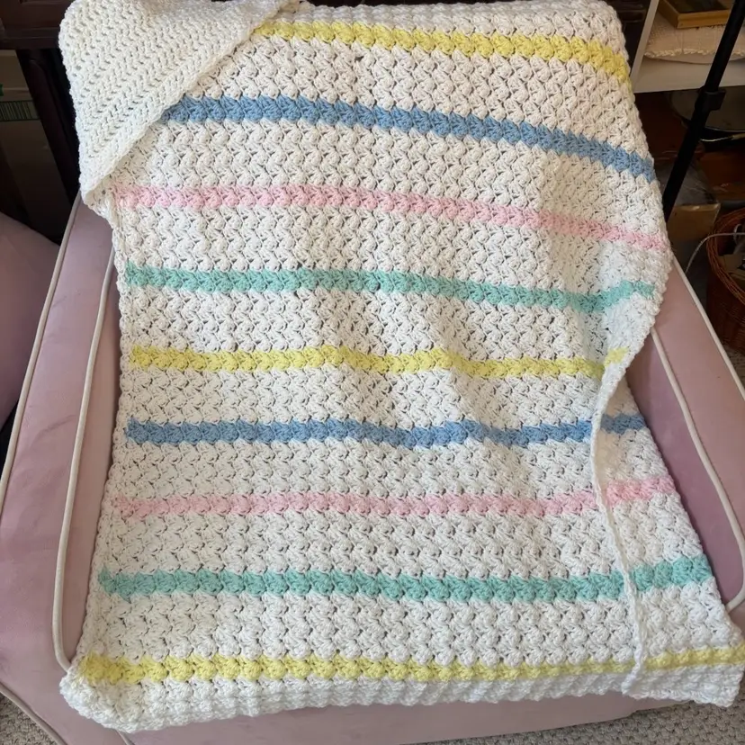 Hand Knit Afghan Blanket