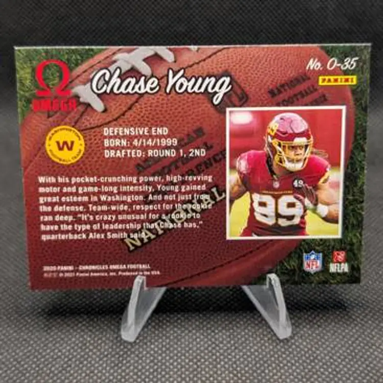 Chase Young 2020 Panini Chronicles Omega Rookie Card RC #O-35 - Washington Commanders
