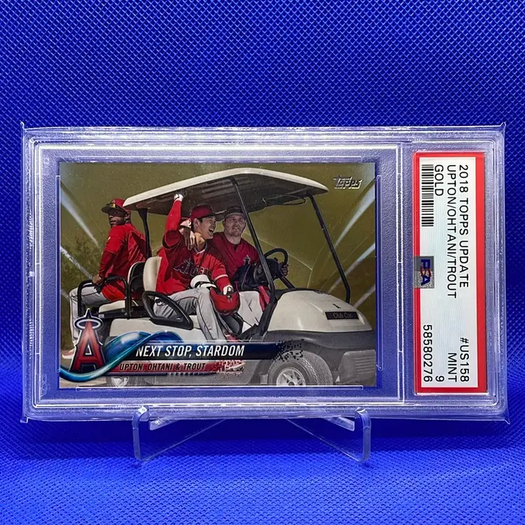 2018 Topps Update Next Stop, Stardom Upton Ohtani Trout Gold /2018 PSA 9 Los Angeles Dodgers Los Angeles Angels