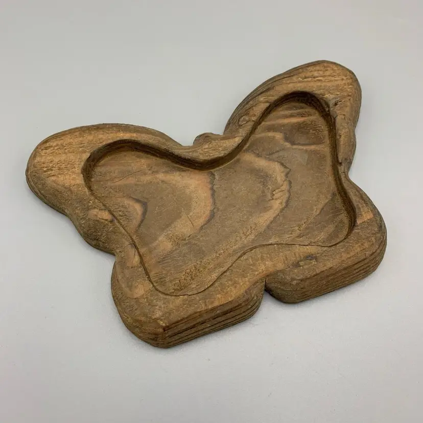 Beautiful Butterfly Hand Carved, Recycled Wood-Wildlife Art Butterfly, Driftwood - Perfect Wood Trinket Dish for keys-jewelry-business cards