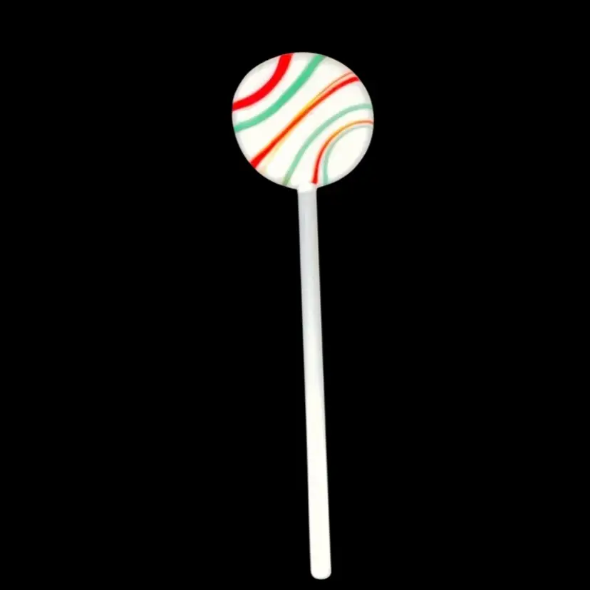 #08- Vintage 1980's /90's  Unknown Artist Art Glass Lollipop  As Pictured