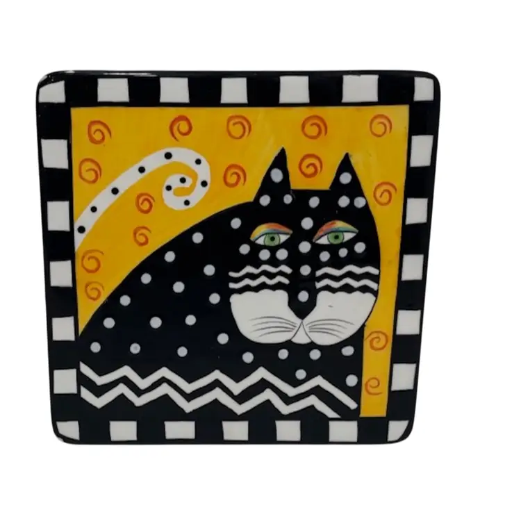 Vintage Laurel Burch Cat Tile