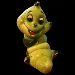 Green Inch Worm Ceramic Bug Figurine 2.5”