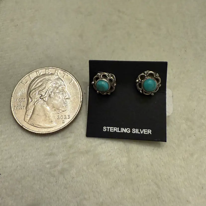 New Sterling Turquoise Earrings